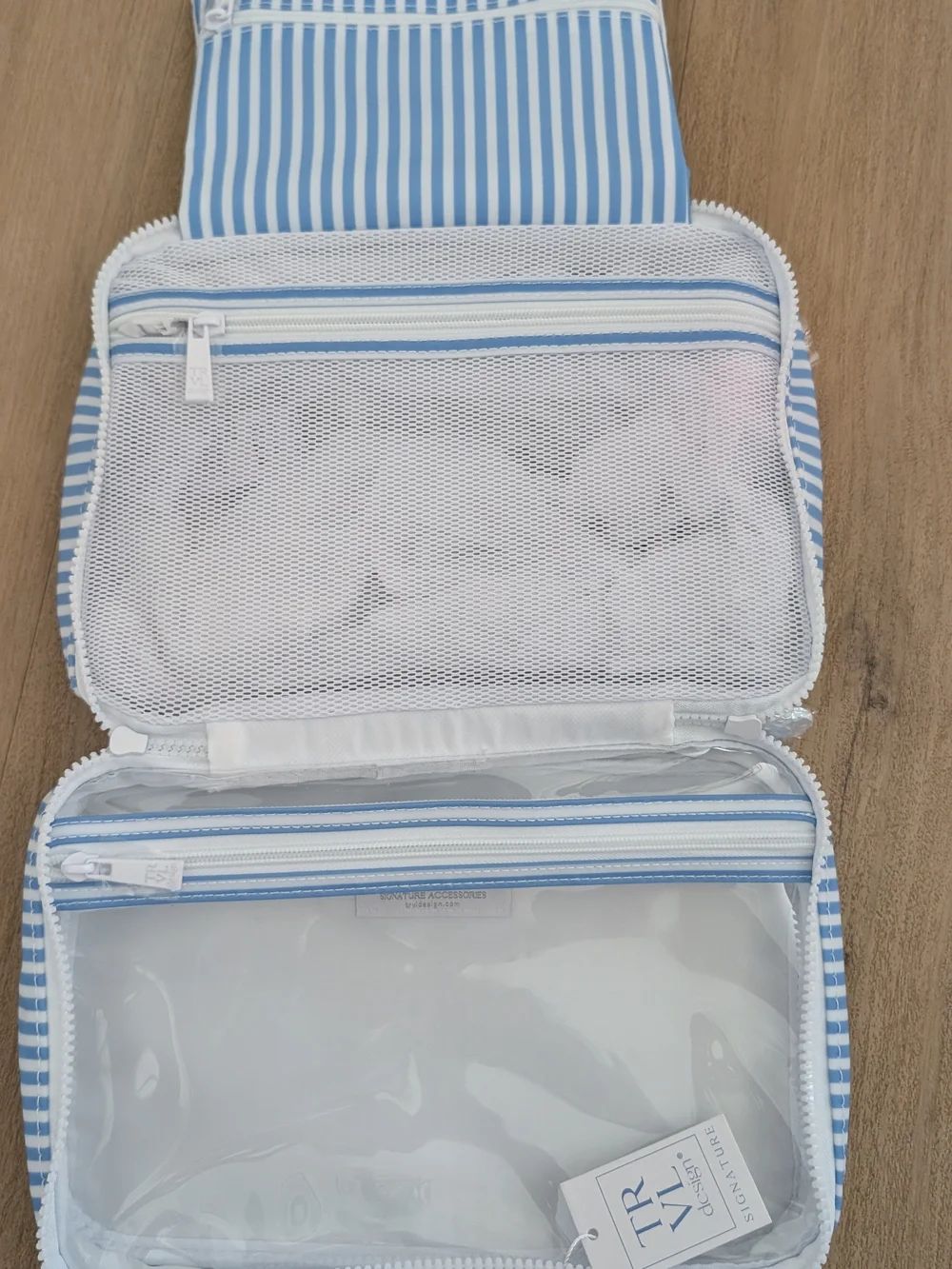 NWT TRVL Design Bundle Up Hanging Toiletry Bag - Pimlico Stripe